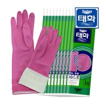 태화 고무장갑 핑크 꽃밴, 10개