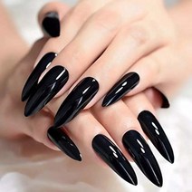 EDA LUXURY BEAUTY BLACK LUXE DESIGN 풀 커버 프레스 온 네일 아크릴 네일 키트 인공 네일 팁 인조 손톱, 1