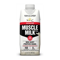 Muscle Milk 머슬밀크 제뉴인 단백질 쉐이크 바닐라크림 11oz(330ml) 12개 Genuine Protein Shake Vanilla Creme, 330ml
