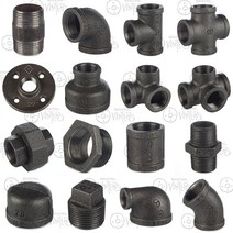 빈티지 파이프인테리어 배관자재 흑관부속, 흑관20A, 흑관이경엘보(40X20A)