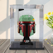 레고 쇼케이스 아크릴 75277 호환 케이스 보바 펫 헬멧 수납 방진 수납함 진열장 장식장, 프리미엄 베이스 + 페인팅 배경