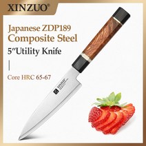 주방나이프 XINZUO-전문가용 주방 나이프 5 인치 15 1 일본산 ZDP189 복합 강철 검정 G10 Padauk 나무 손잡이