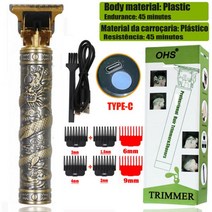 바버샵클리퍼 남자바리깡 가정용이발기 셀프바리깡 T9 0mm 전문 헤어 클리퍼 전기 충전식 남성 면도기 수염, 08 OHS X2 Panlong plus