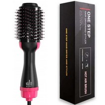 3 In 1 헤어 드라이어 브러쉬 불어 건조기 빗 원 스텝 송풍기 브러시 뜨거운 공기 스타일링 전기 스트레이트, 01 black with box_01 영국 플러그