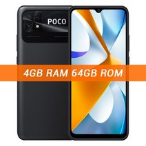 핸드폰 싸게 사는 법 글로벌 버전 poco c40 4gb 64gb 스마트폰 옥타 코어 6 71quot dotdrop 디스플레이 13mp 듀얼 카메라 18w 고속 충전 배터리, 01 Standard, 01 4GB 64GB Black