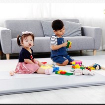국민 유아 아기 층간소음 매트 4cm 1+1, 크림그레이1+1