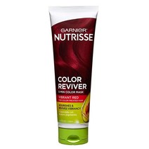 Garnier Nutrisse 트리플 오일이 함유된 5분 영양 컬러 헤어 마스크 염색 모발용 쿨 블론드 124.2ml(4.2온스) 가니에르, Vibrant Red