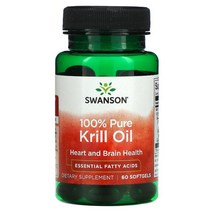 100% PURE KRILL OIL 60 SOFTGELS, 단색, 한 사이즈