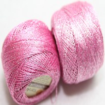 더울 털실 뜨개 가방 메탈릭 레이스실 카멜리아, 415핑크