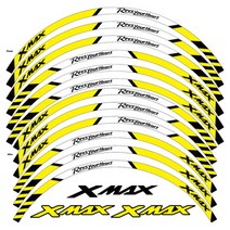 라이더무드 야마하 XMAX300 엑스맥스 리플렉티브 휠 스티커 빛 반사 튜닝 타이어 반사 데칼 필름 DIY 방수, 아웃라인 골드