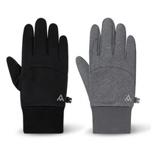 RAVER R8 스마트폰터치 겨울 방한 기모장갑, 그레이, XL