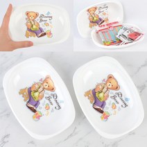 타원 다과 접시 데니베어 유아 식기 어린이 앞접시