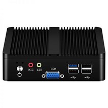 팬리스 산업용 미니 PC 인텔 셀러론 J1900 쿼드코어 4x USB 듀얼 LAN 2x RS232 HDMI VGA WiFi 지원 윈도우 리눅스, 4G RAM 64G SSD WiFi, Intel Pentium J2900