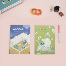 [없음] [원트]바보요정 웽 스티치 미디움 노트, 타입:유선노트