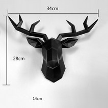 조각상 인테리어조형물 장식용동상 홈 장식 액세서리 3d 사슴 머리 조각 벽 장식 동물 입상 미니어처 현대 거실 장식 예술, 2