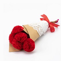 네이처뮤지엄 esa 꽃다발공예 초등미술 만들기부채 명함꽂이만들기 슬라임물풀 방과후미술재료, 미니 종이꽃 만들기 키트 졸업 학예회 선물(레드)