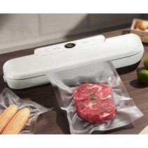 미니 실링기 원터치 진공 포장기 기계 소분 분말 보관, 화이트+진공백 120개