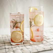 홈카페 일자 투명 유리컵 에이드잔 아이스라떼잔 2 size, 중 - 380ml