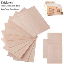 우드카빙키트 조각기 목공칼5/10pcs 1-8mm 경량 공예 보드 모델 장난감 빌딩 조각 교육 DIY 액세서리 발사, 02 10pcs_16 300x100x2mm