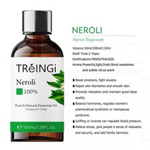 100ml 순수 천연 티 트리 에센셜 오일 디퓨저 스킨 케어 마사지 시트로넬라 레몬 민트 유칼립투스 라벤더 아로마 스파, [01] 100ml, [30] Neroli