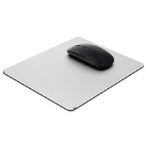 DSKKWS 금속 알루미늄 마우스 패드 사무실 및 게이밍 얇은 하드 매트 가죽 표면 미끄럼 방지 양면 정밀 실버 블랙 패드 빠르고 정확한 제어(플랫)130590, Silver Flat