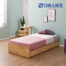 디에스에프 메이 무헤드 원목 수납 형 슈퍼싱글 침대프레임 B1315, 내추럴