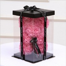 미녀와야수장미 부모님꽃 선물 발렌타인데이 플라워상자 프리저브드 유리돔 결혼1주년 3주년 20주년 100일 500일 28, 1-25cm 상자