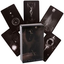 타로 카드 네온 문 데크포켓 사이즈 운명 점술 보드 게임 및 다양한 옵션 턱 박스 포함, Black Tarot