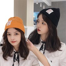 앨리스도매 와팬포인트 심플모자 비니 여성모자 니트 캐주얼룩 (8976307), 그레이