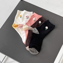 퍼니걸스 6796 배색 골지 플라워 양말 삭스 양말 가을 발목 양말