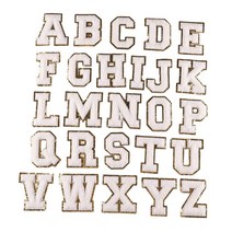 알파벳 문자 패치 언 / 청바지 모자 셔츠를위한 패치에 바느질, 하얀, 구조