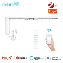 자동커튼 Tuya-Zigbee 3.0 스마트 커튼 블라인드 모터 트랙 알렉사 에코 구글 홈 어시스턴트 용 RF 원격, 03 US Plug_05 6.1m (240inch)