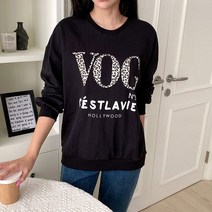 세라제이 루즈핏 VOG 호피 맨투맨 티셔츠