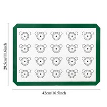 macaron mat 마카롱도안 실리콘 마카롱 베이킹 매트 11.6 x 16 .5 -베이킹 팬 및 롤링 붙지 않는 실리콘 라이너-마카롱/페이스트리/쿠키 만들기, [02] Green