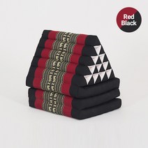 [메종드아트] 뮤즈카폭 (Muse Kapok) 레드&블랙 Red&Black - 1인용 3단 접이식 삼각 쇼파 베드 / 캠핑매트 / 등받이 / 태국매트 / 미니멀라이프