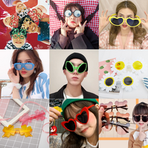 킹콩아울렛 인싸안경 사진관납품 파티선글라스 50종, 18 베어핑크