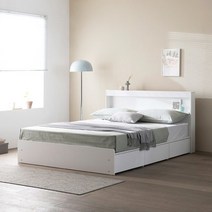 파로마 (착불)르마르 LED 통수납침대Q 프레임만, 오크