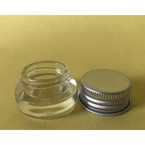 여행용 3g 미니 유리 스킨 아이 크림 메이크업 항아리 알루미늄 뚜껑 흰색 Pe 패드 3cc 화장품 용기 포장, 한개옵션1, 한개옵션0