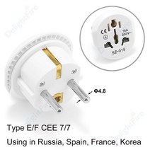 일본 돼지코 여행 220v 어댑터 변환 EU 플러그 16A 250V 변환기 2 라운드 소켓 범 AU 미국 영국 CN AC 벽, 20개_하얀색
