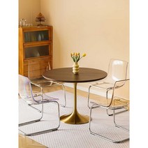 사리넨테이블 거실테이블 라운트 골드 놀 스타일 거실, 블랙 색상 (길이 60CM)