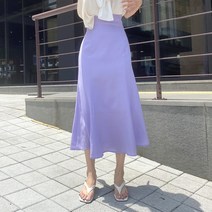 [엠케이지]비그 리본 벨트 프릴 밴딩 롱스커트
