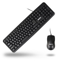 유선 마우스 키보드 PC 데스크탑세트 생활방수 2버튼1휠 맴브레인 USB 연결방식