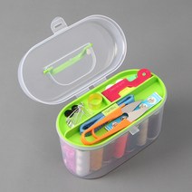 엠케이유통 반짇고리 세트 (96876) 반짇고리함 휴대용 쌈지 바느질 케이스 옷수선 바늘 실 단추 줄자 가위 시침핀, 상세설명참조