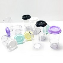 윙컴 리유저블 투명 칼라컵1P 500ml 친환경 에코젠소재 국산텀블러 빨대뚜껑 투명텀블러 뚜껑선택가능, 엣지-민트