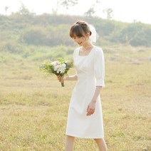 셀프 웨딩 찰영 들러리 약혼식 드레스 원피스 출근룩