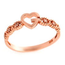 [비앤비골드] 14K G 하트 큐빅 로렛트 반지 SRS32799