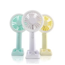 LED 휴대용 선풍기 스마트폰 거치대, 레몬 옐로우
