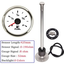 게이지연료보트 낚시배 바다낚시 레저 밸리 선외기엔진 8색 백라이트 연료 레벨 게이지 오일 액체 탱크 표, 14 With 425mm sensor