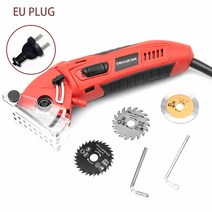 스틸엔진톱 미니 원형 톱 400w 4100rpm compapct 원형 톱 3 톱날 및 진공 어댑터 전기 diy saw cut wood metal 건식 벽체 엔진톱 6, EU 플러그