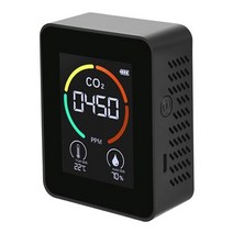 공기질측정기 블루투스 5 in1 CO2 미터 디지털 온도 습도 센서 테스터 대기 질 모니터 이산화탄소 TVOC HCHO 검출기, [02] Black